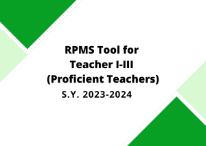 RPMS Tool for Proficient Teachers S.Y. 2023-2024