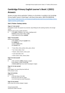 Cambridge Primary English 1 Answer Key (2nd Ed)