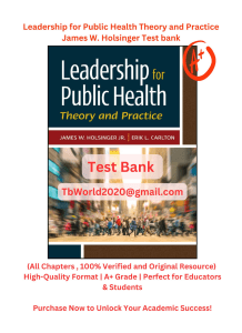 Public Health Leadership Test Bank