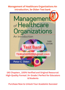 Healthcare Management Test Bank: Questions & Answers