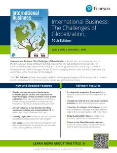 International Business: Globalization Challenges, 10th Ed.