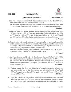 Semiconductor Physics Homework: Carrier Concentration & PN Junctions