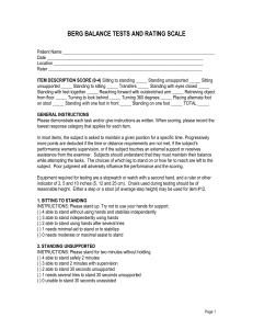 Berg Balance Scale: Assessment & Rating Scale