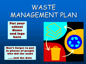 Waste Management Plan for Schools: Recycling & Reduction