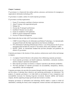 IT & Corporate Governance: Frameworks & Principles Summary