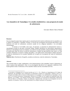 Janambres de Tamaulipas: Estudio Etnohistórico y Subsistencia