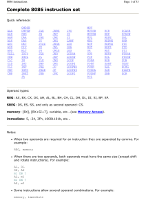 i8086 instruction set