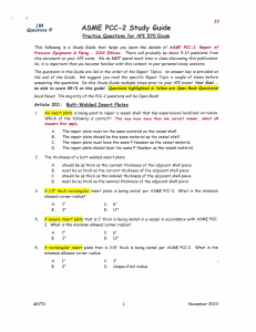 ASME PCC-2 Study Guide: API 570 Exam Practice Questions