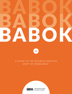 BABOK Guide v3: Business Analysis Body of Knowledge