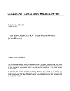 Occupational Health & Safety Management Plan - Solar Project