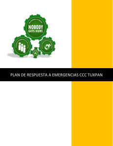 Plan de Respuesta a Emergencias CCC Tuxpan - Fase I