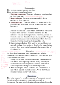 Electrochemistry Notes: Electrolysis, Conduction, & More