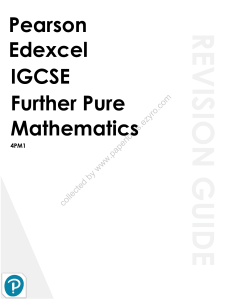 IGCSE Further Pure Mathematics Revision Guide