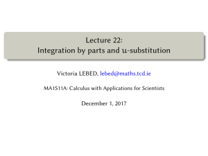 Integration by Parts & U-Substitution Lecture Notes