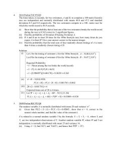 Probability & Normal Distribution Exam Questions & Solutions