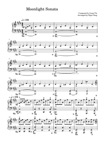 Moonlight Sonata Sheet Music - Piano Arrangement