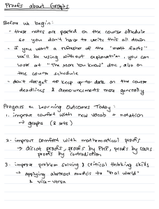 Proofs About Graphs: Lecture Notes