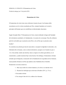 Ensayo sobre el Humanismo de Cristo: Valores, Moral y Fe