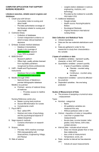 Nursing Research: Computer Applications & Informatics