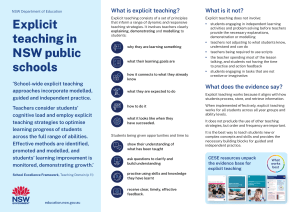 Explicit Teaching Guide for NSW Public Schools