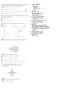 Calculus Exercises: Tangents, Concavity, Area, Arc Length