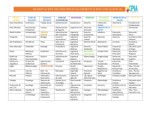 Orientación Vocacional: Disciplinas Académicas y Trayectorias