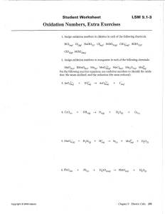 Oxidation Numbers Worksheet: Chemistry Practice