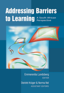 Addressing Barriers to Learning: South African Perspective