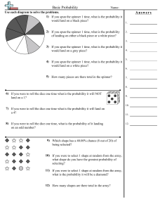 Basic Probability Worksheet for Elementary Students