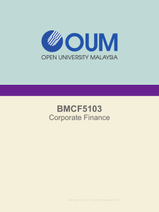 Corporate Finance Course Guide - Open University Malaysia