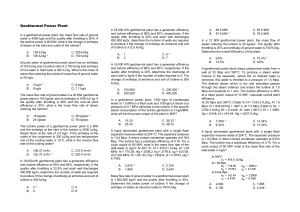 Geothermal Power Plant Exam Questions