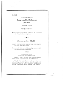 Revised Corporation Code of the Philippines - Act 11232