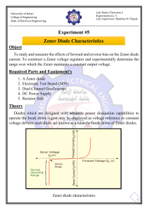 Zener Diode Characteristics Lab Experiment