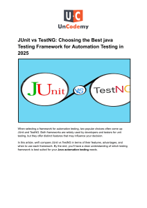 JUnit vs TestNG: Java Testing Framework Comparison