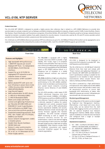 VCL-2156 NTP Server Product Overview | Orion Telecom