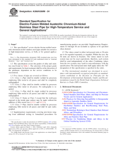 A358/A358M: Stainless Steel Pipe Specification for High-Temperature Use