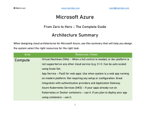 Microsoft Azure Architecture Summary: Zero to Hero Guide