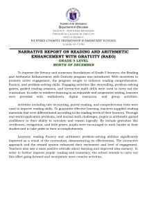 Grade 5 Reading & Arithmetic Enhancement Report (RAEG)