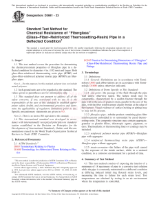 Fiberglass Pipe Chemical Resistance Test Method D3681