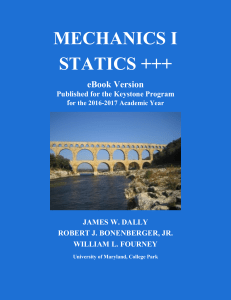 Mechanics I: Statics Textbook - University of Maryland