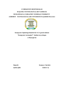 OSI modeli va TCP/IP: Kompyuter tarmoqlari mustaqil ishi