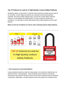 Lockout Safety Padlocks: Top 10 Features for Workplace Safety