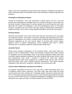 Gastric Cancer Metastasis: Pathways and Recurrence
