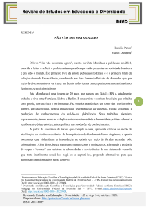 Resenha de "Não vão nos matar agora": Educação e Diversidade