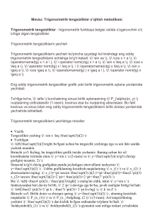 Trigonometrik Tengsizliklar: O'qitish Usullari