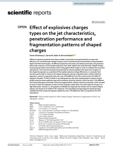 Explosive Charge Effects on Shaped Charge Jet & Penetration