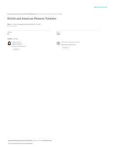 British & American Phonetics: Vowel & Consonant Differences