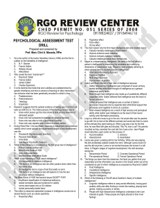 Psychological Assessment Test Drill - RGO Review Center