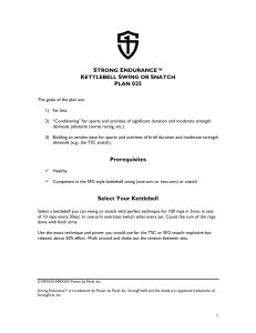 Kettlebell Swing/Snatch Training Plan for Endurance & Fat Loss