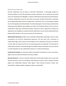 Discrete Mathematics: Reasoning, Combinatorics, Structures